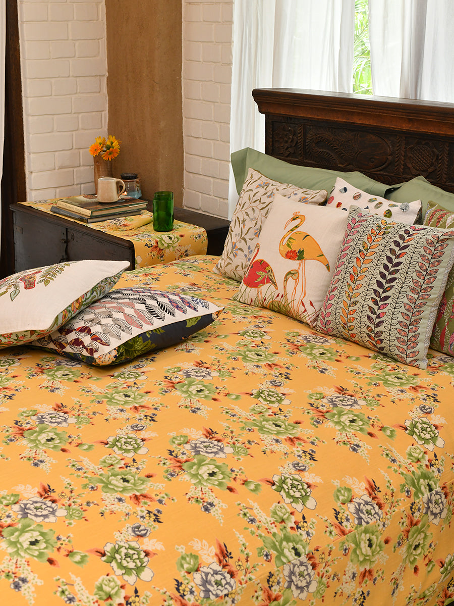 Textured Bed Throw : Magnolia Mango