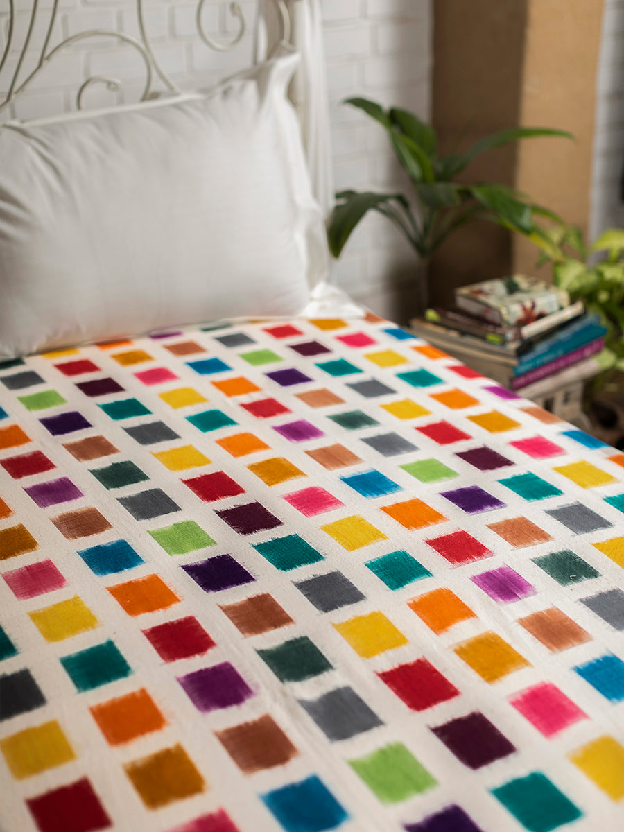 Woven Bed Throw : Ikat Multi