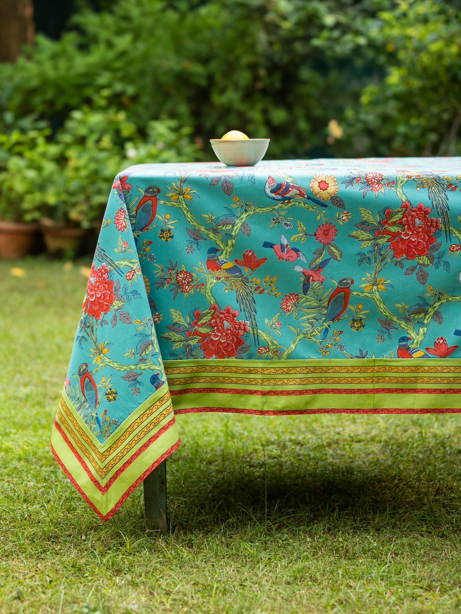 Table Cloth Bird Teal