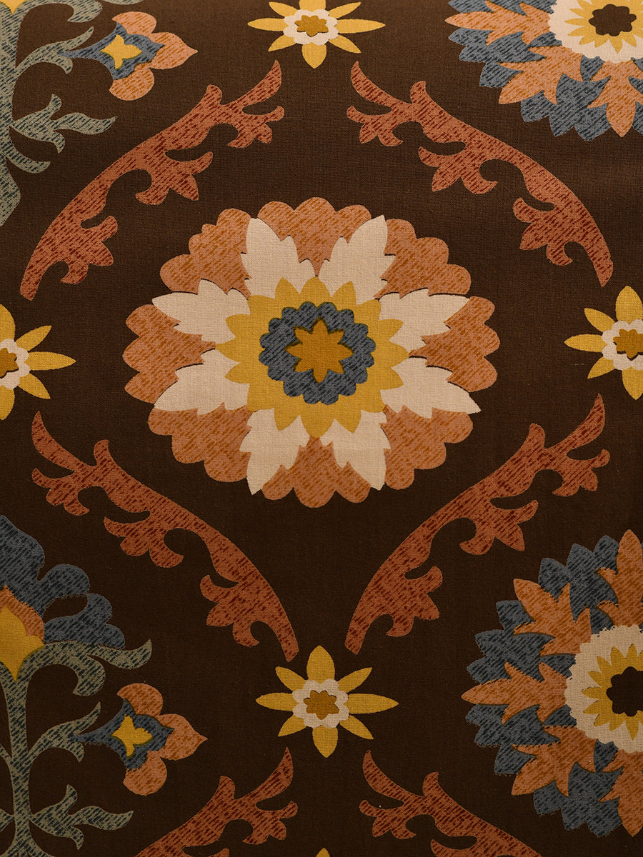Fargana Printed Table Cloth - Piping : Coffee