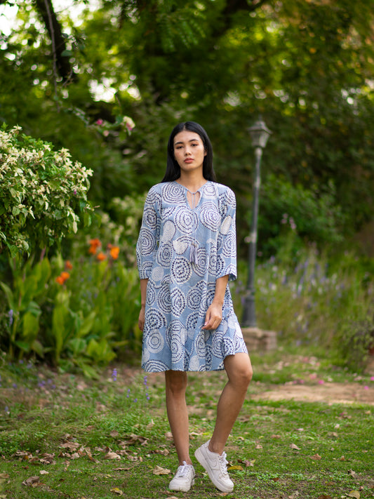 Patti Dress : Bernie Dots Blue