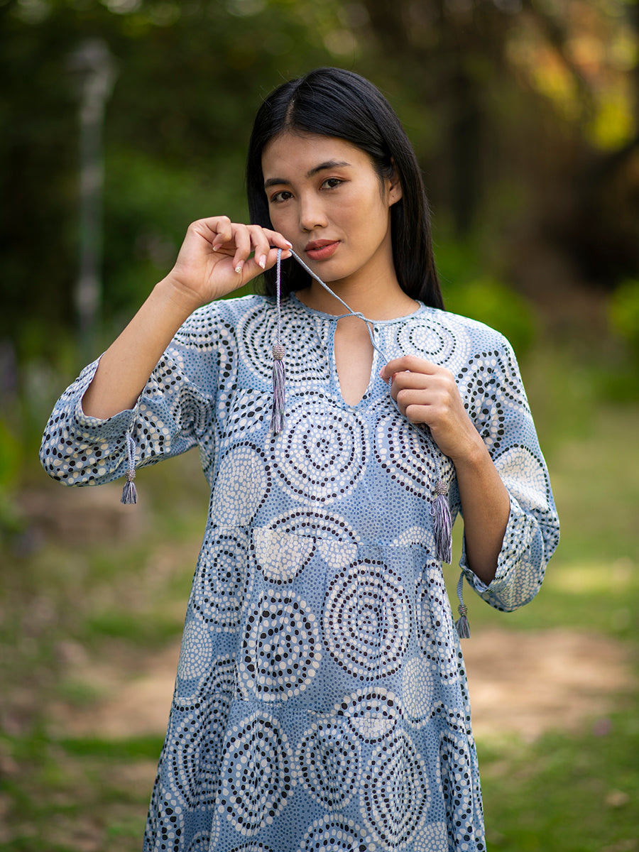 Patti Dress : Bernie Dots Blue