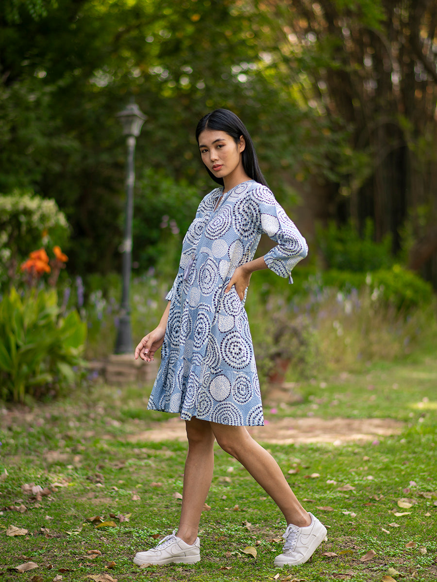 Patti Dress : Bernie Dots Blue