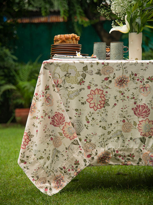 Table Cloth Beaded : Malabar Brique Od