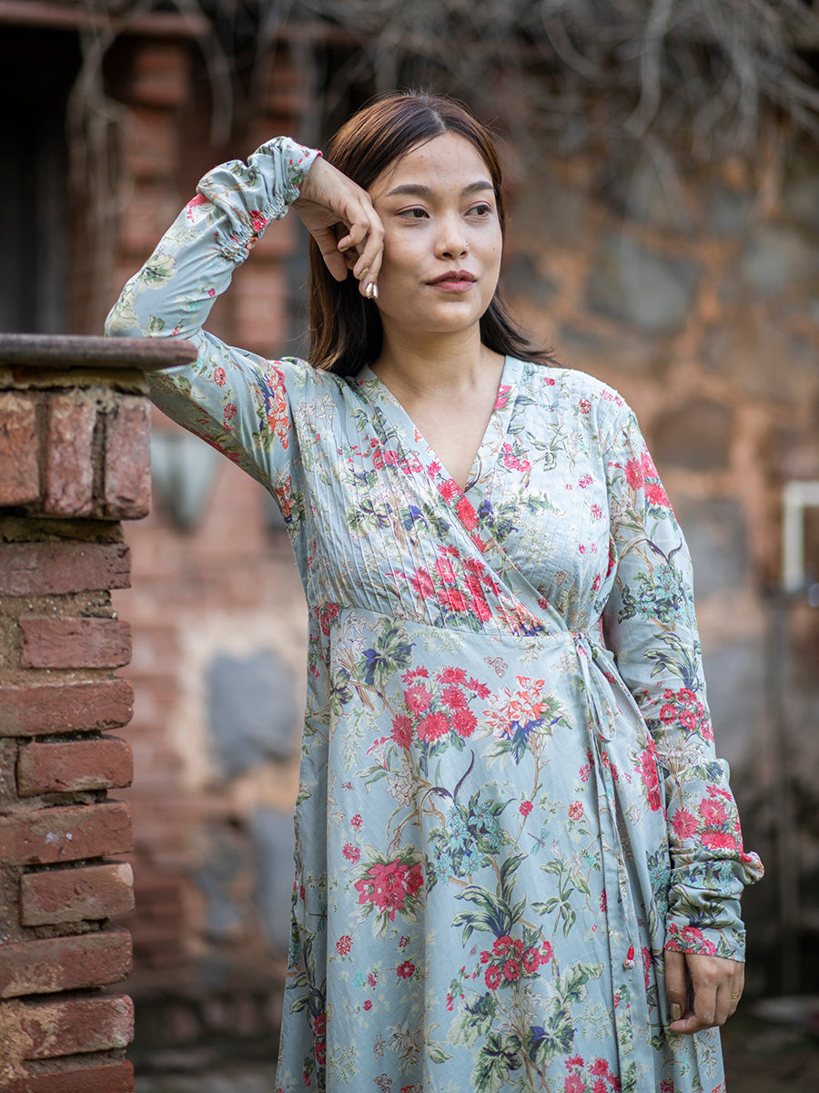 Anarkali Wrap : Sardinia Sky Voile