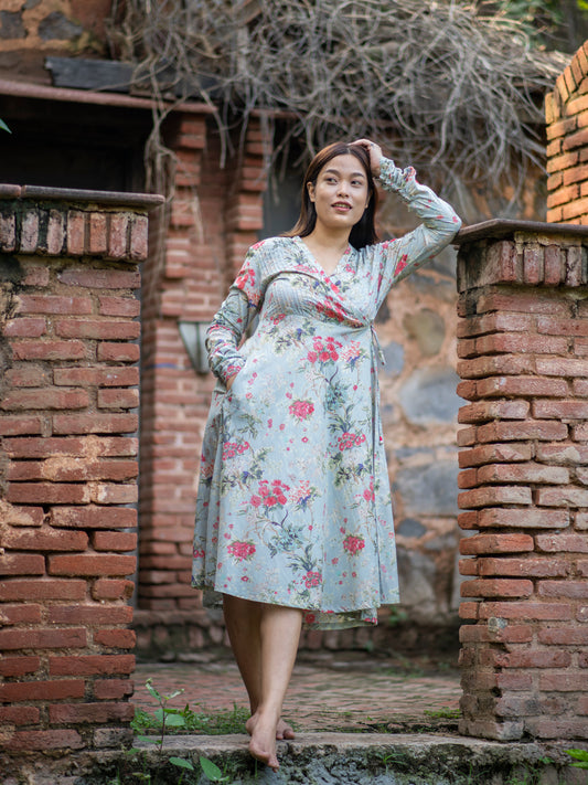 Anarkali Wrap : Sardinia Sky Voile