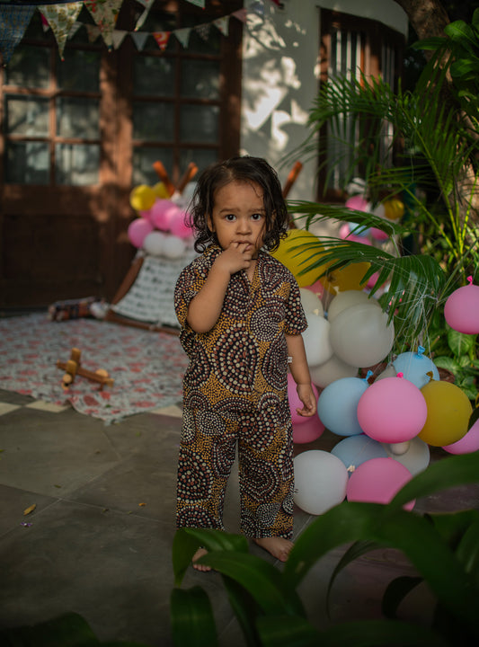 Angad Pj Set  : B Dots Black