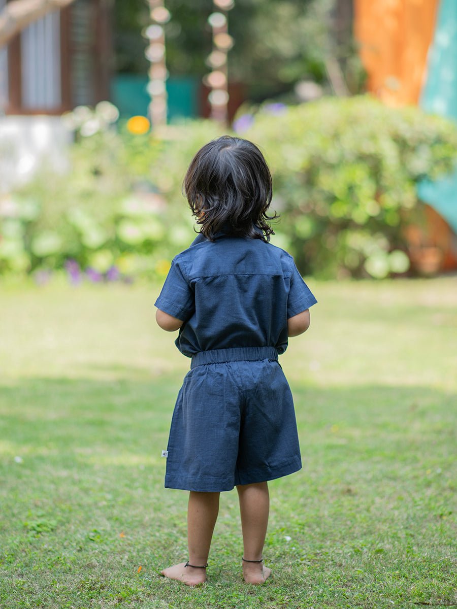 Angad Shorts : Slub Navy
