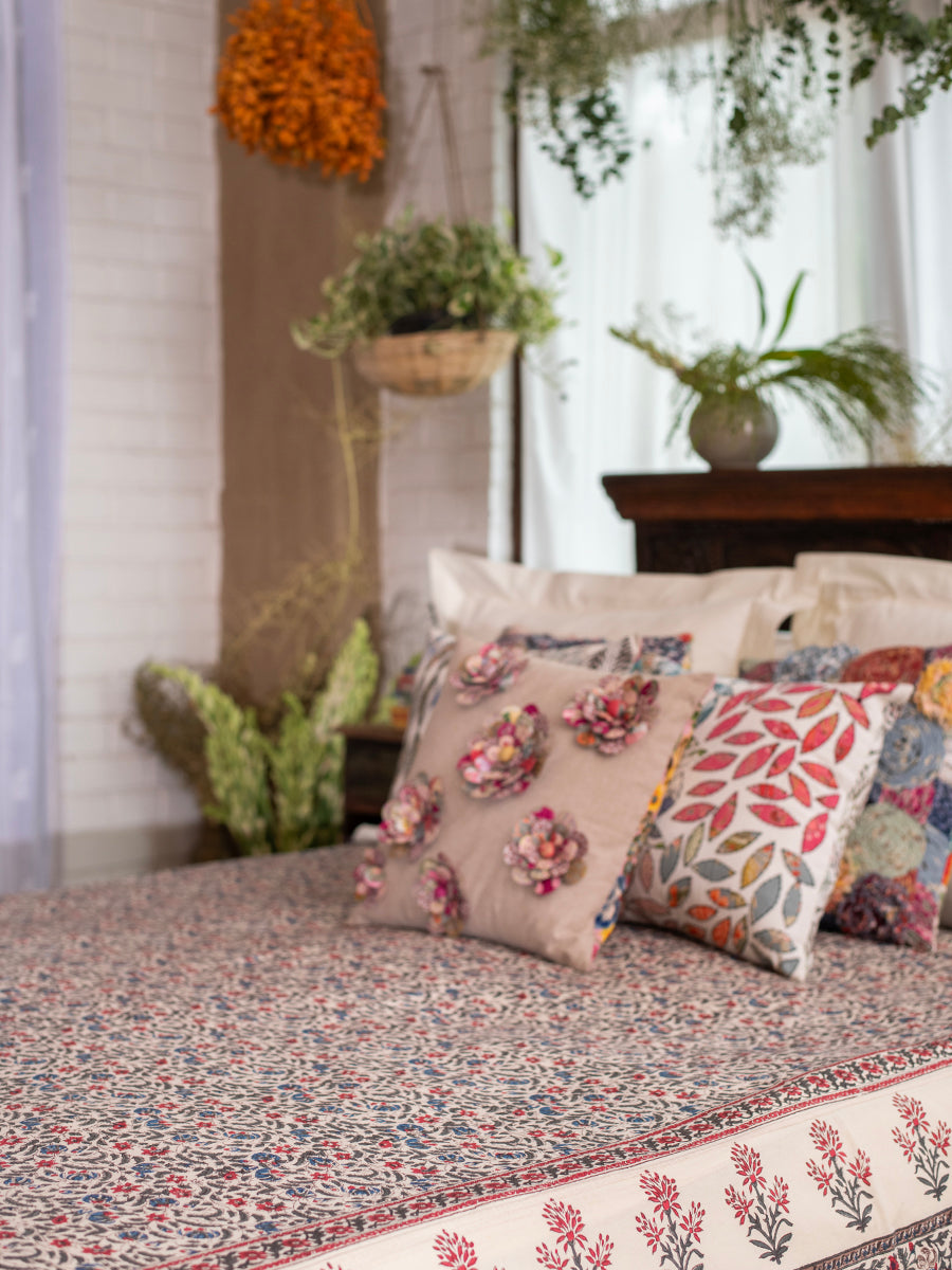 Printed Bed Throw : Anmol Ivory
