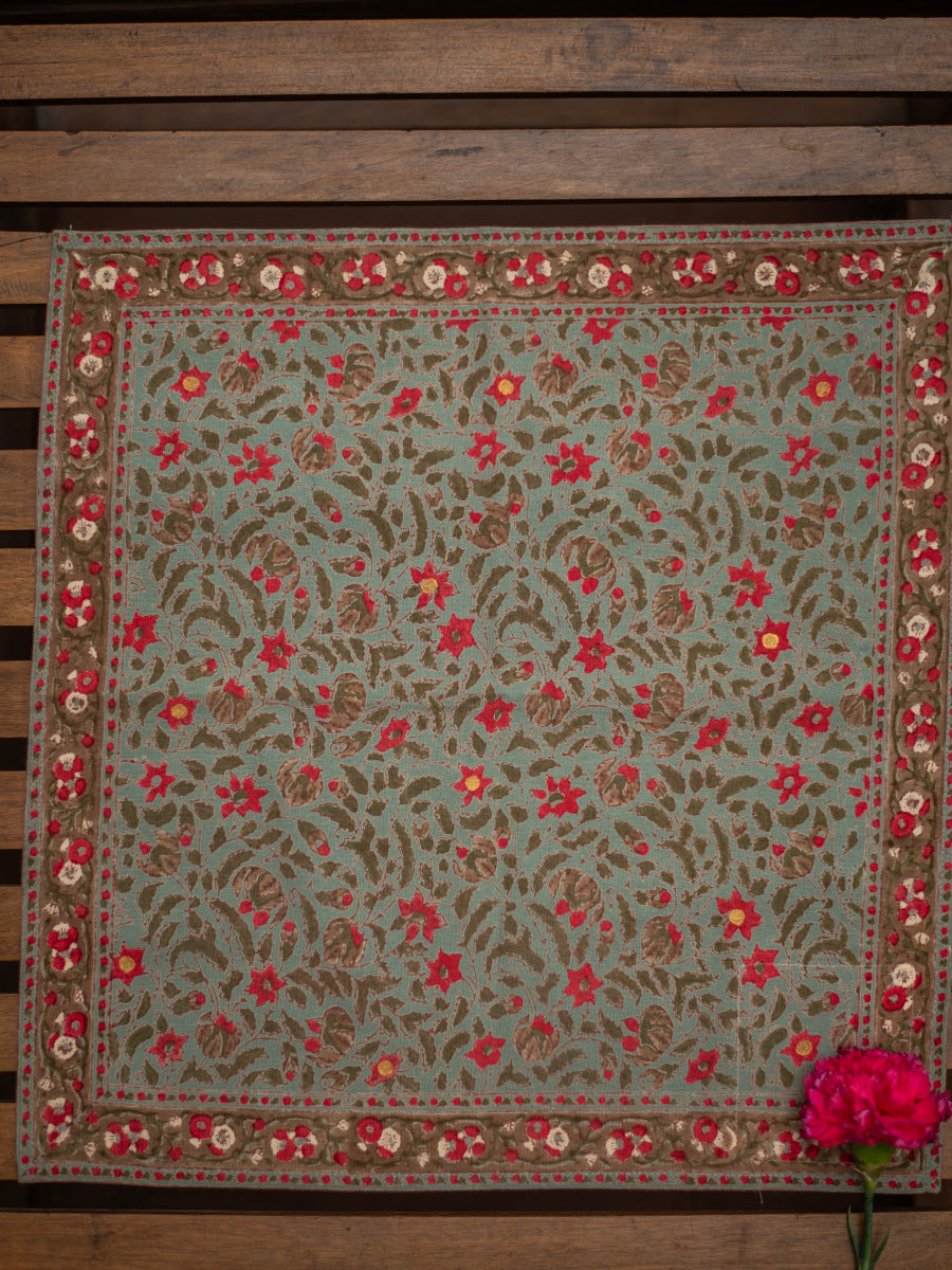 Printed Napkin Set of 2 : Buta Teal