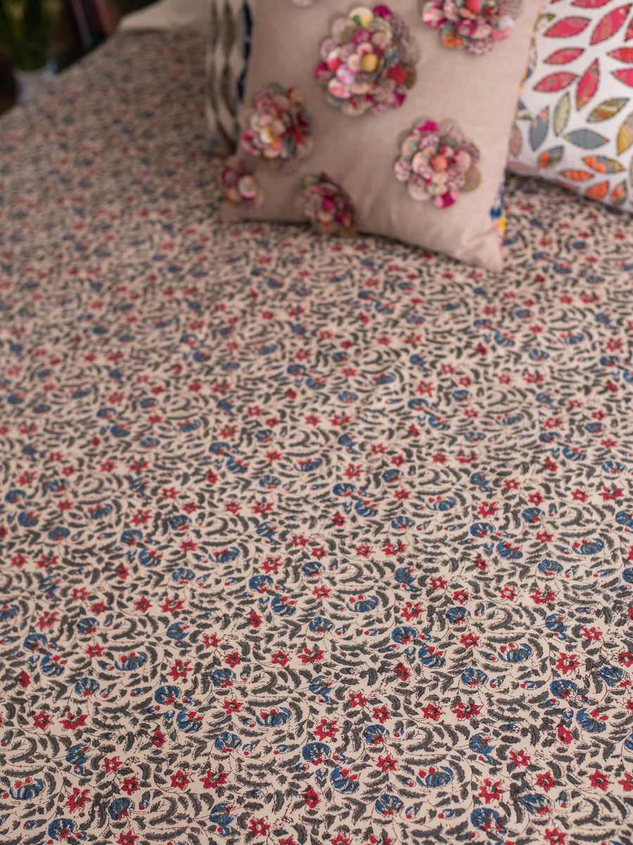 Printed Bed Throw : Anmol Ivory