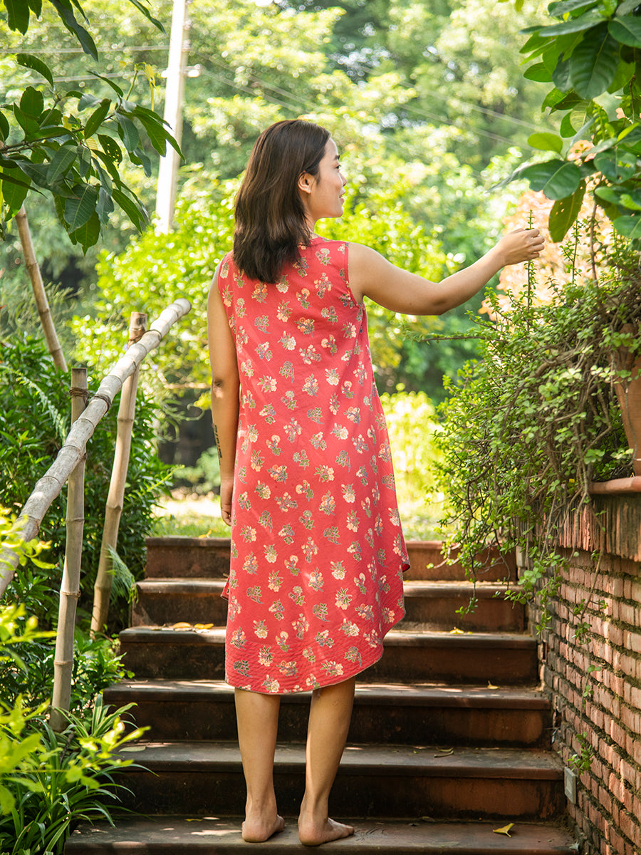 Ann Dress : Toile Red Voile