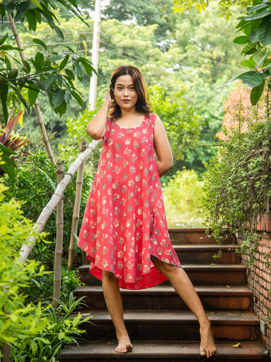 Ann Dress : Toile Red Voile