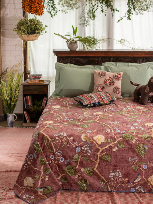 Bed Throw : Birch Rose
