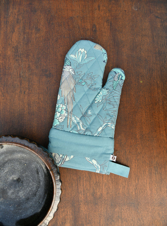 Bird Printed Oven Mitt : Sky