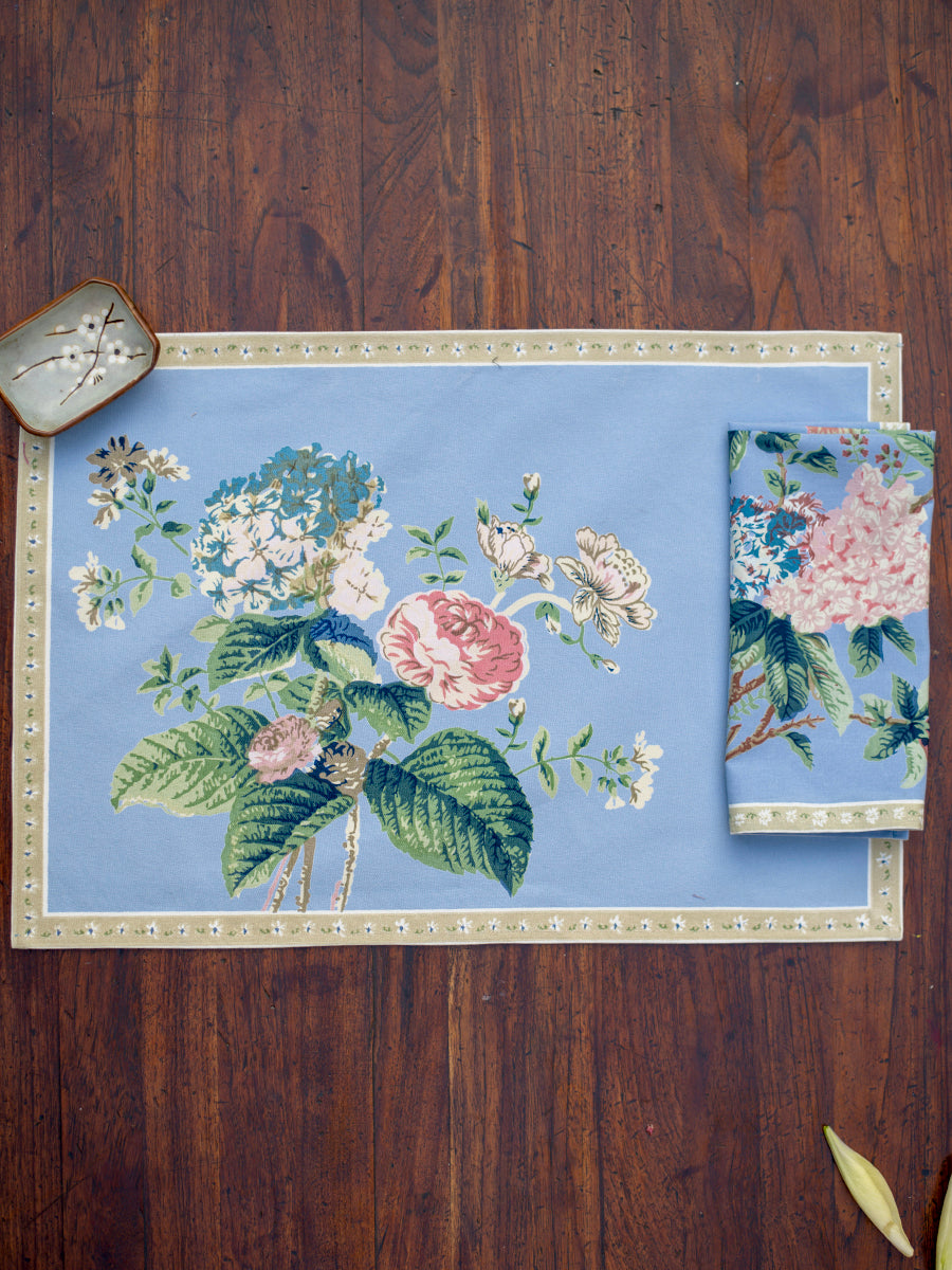 Printed Mat Set of 4  : Chelsea Chambray