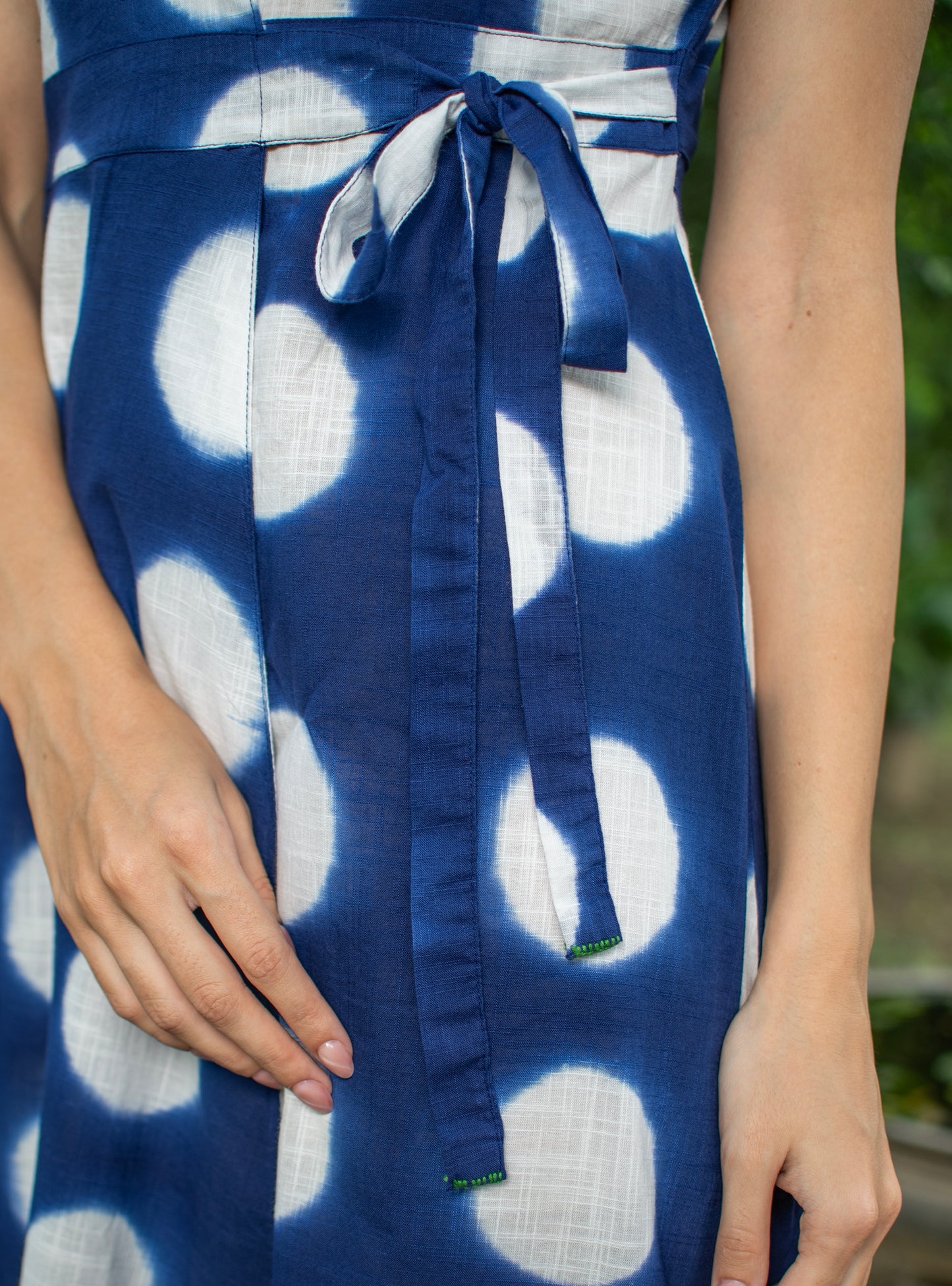 Pocket Wrap Tie Dye : Circle Navy Slub