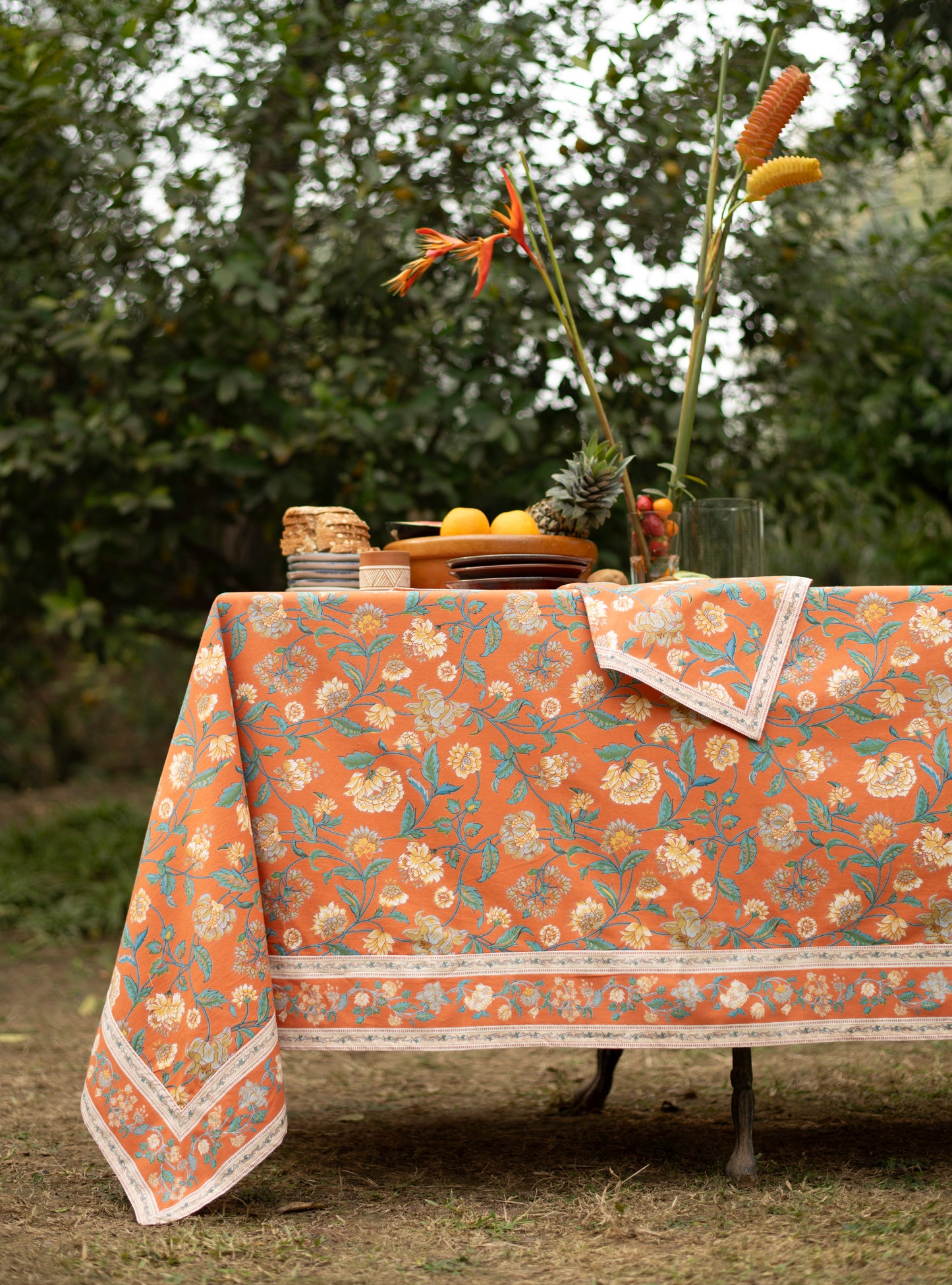 Mat Set of 2 : Florentine Orange Canvas