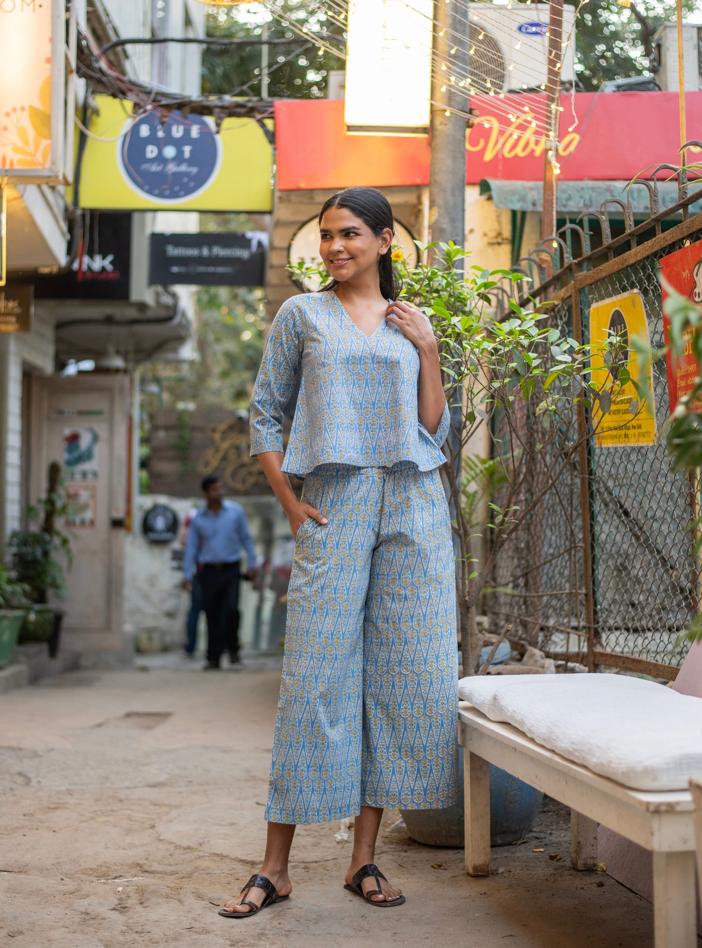 Flouncy Pant  : Ali Boota Blue