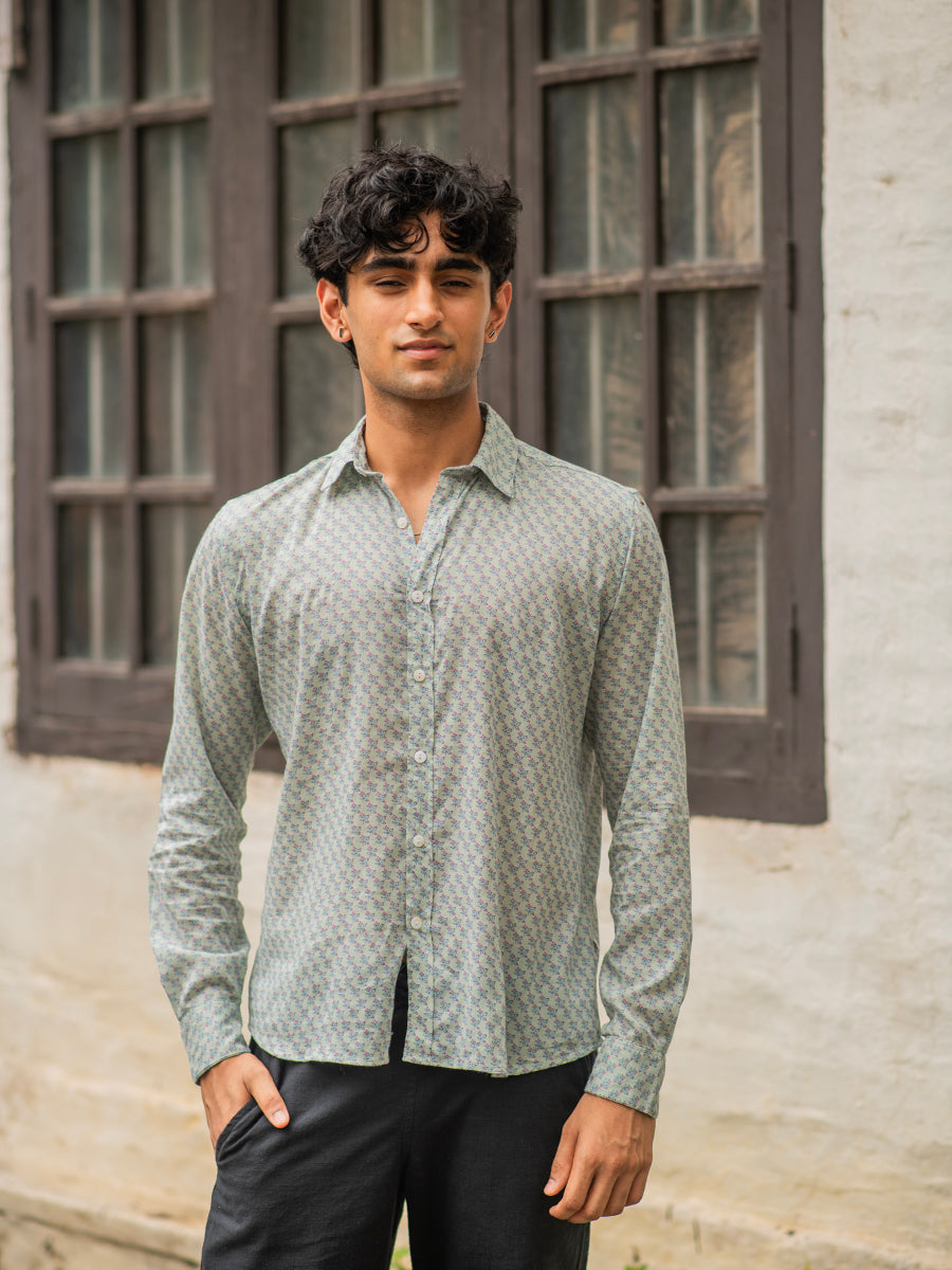 Hangout Mens Shirt Full Sleeves : Dhania Mint