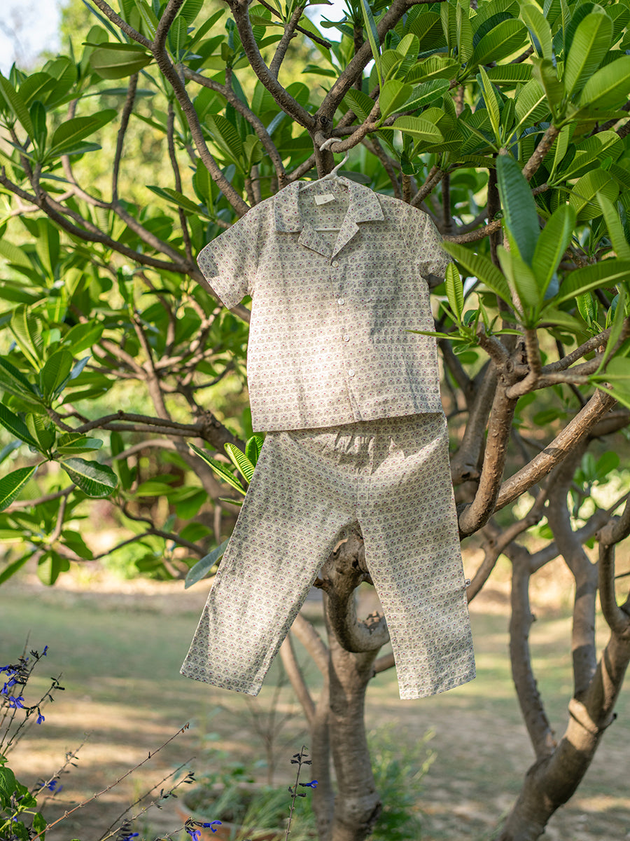 Angad PJ Set  : Kamal Booti Ivory