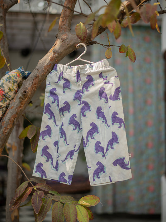 Small Leopard Kids Cycle Pant : Aqua