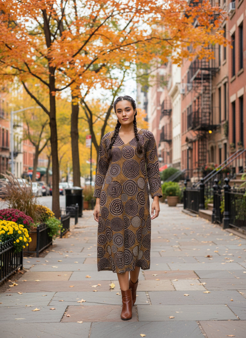 Mala Kaftan: B Dots Black