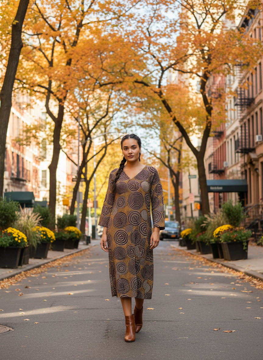 Mala Kaftan: B Dots Black