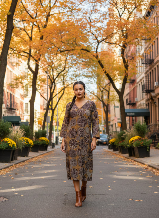 Mala Kaftan: B Dots Black