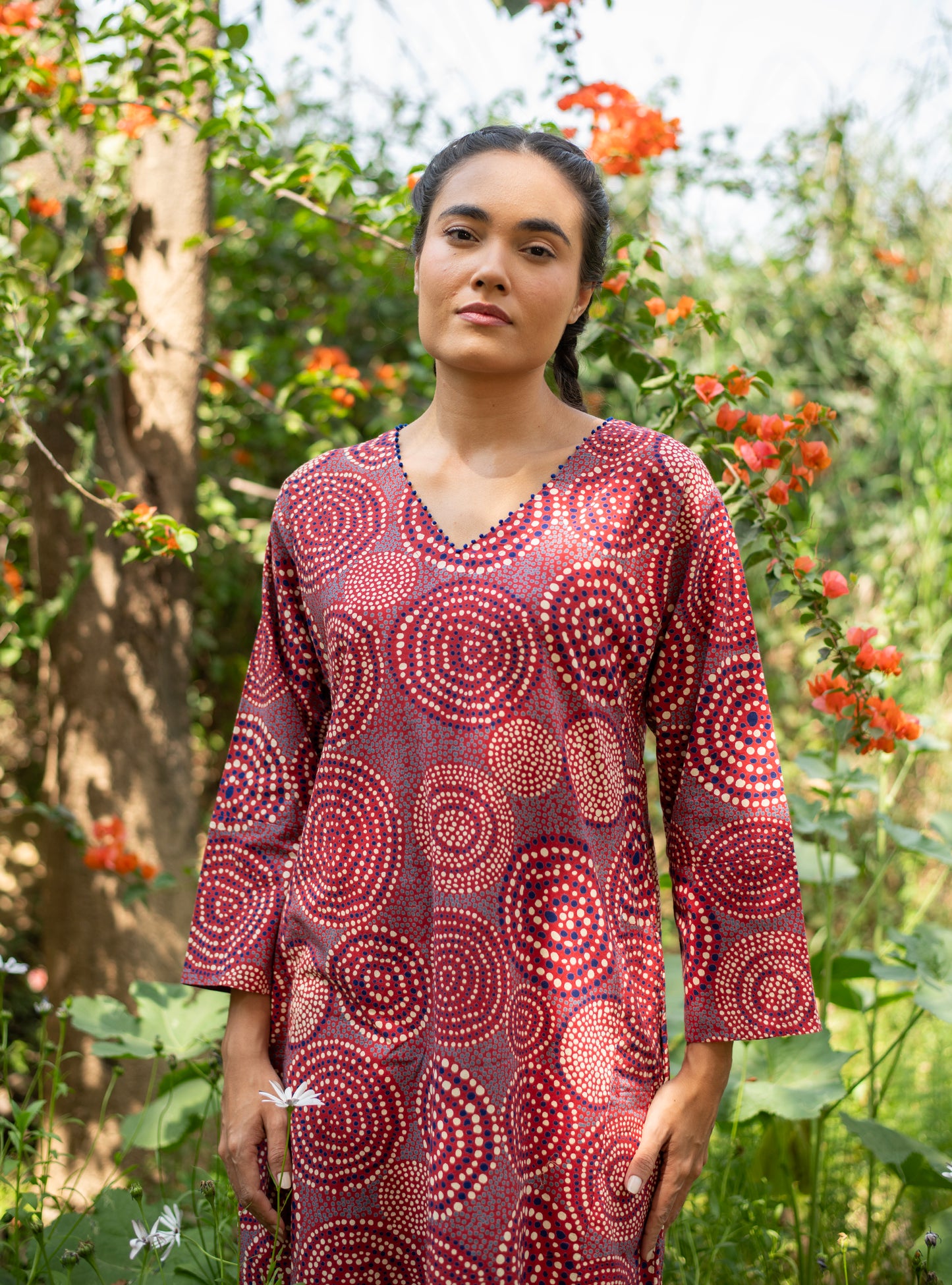 Mala Kaftan: B Dots Red