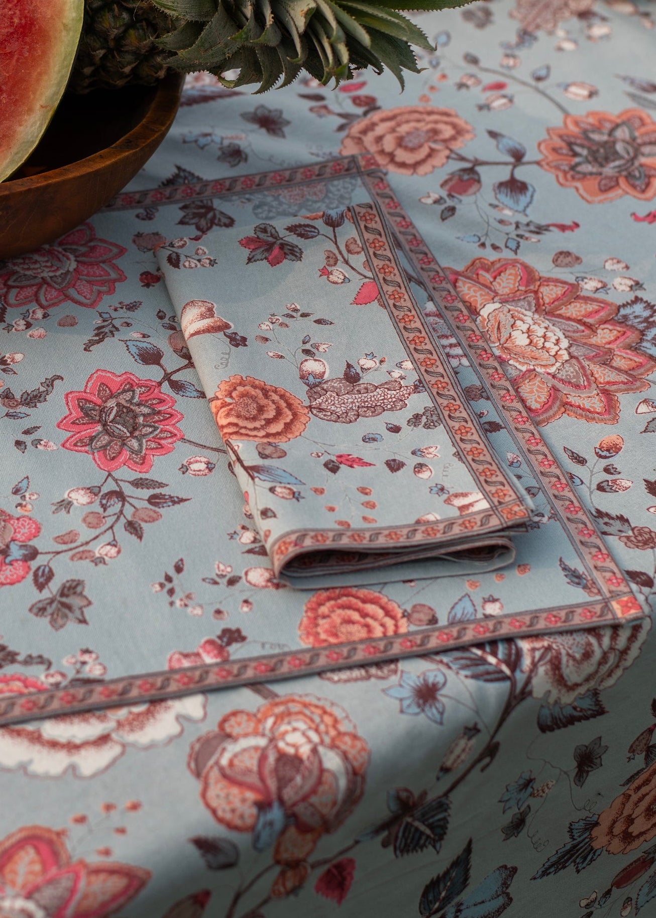 Printed Mat Set of 4  : Malabar Celeste