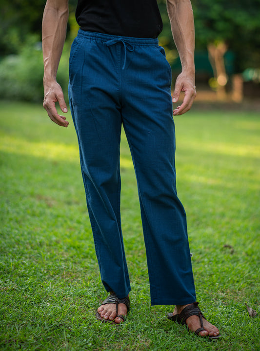 Mens House Pant : Solid Indigo Textured