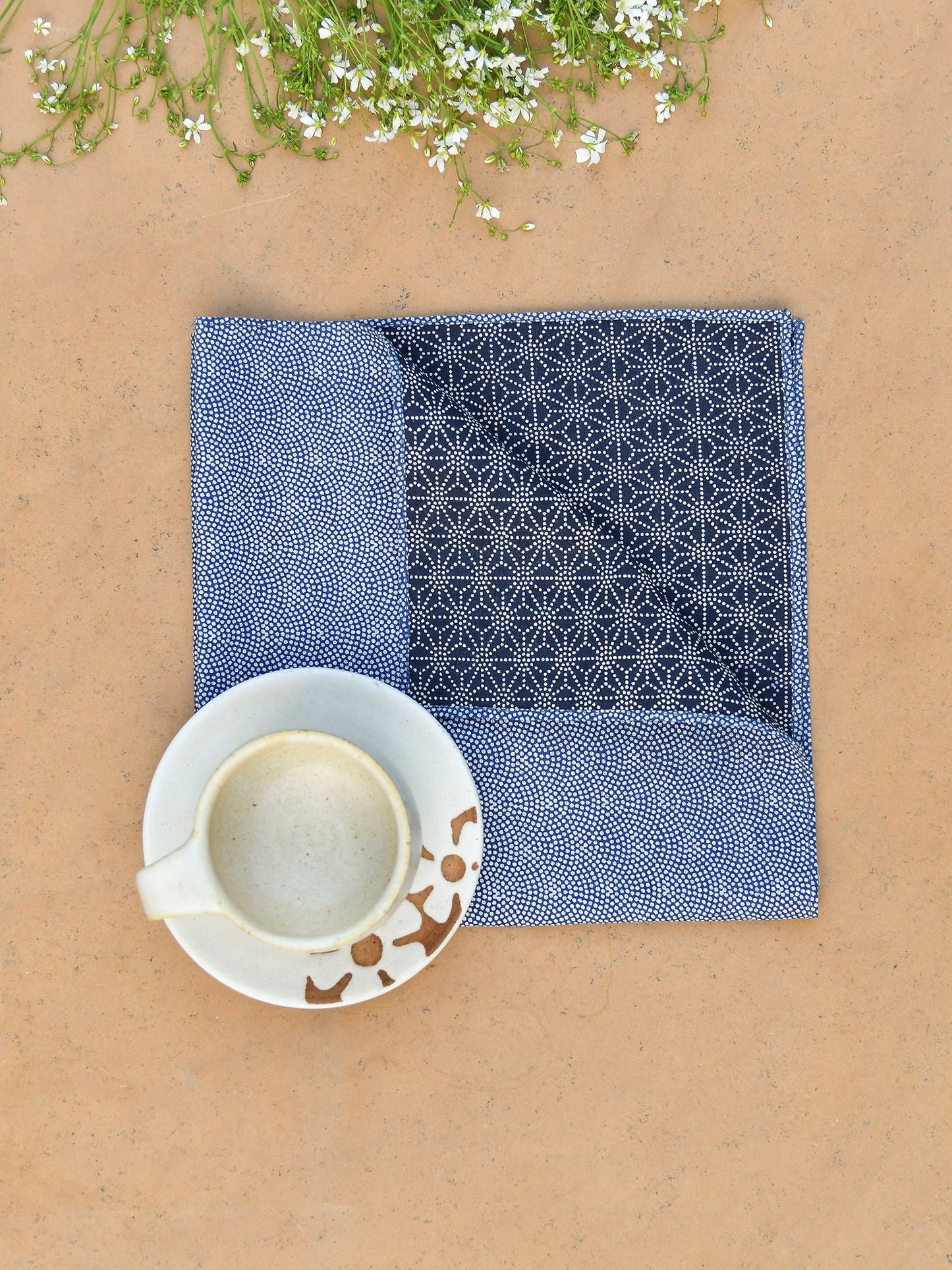 Napkin Reversible : Boro Indigo