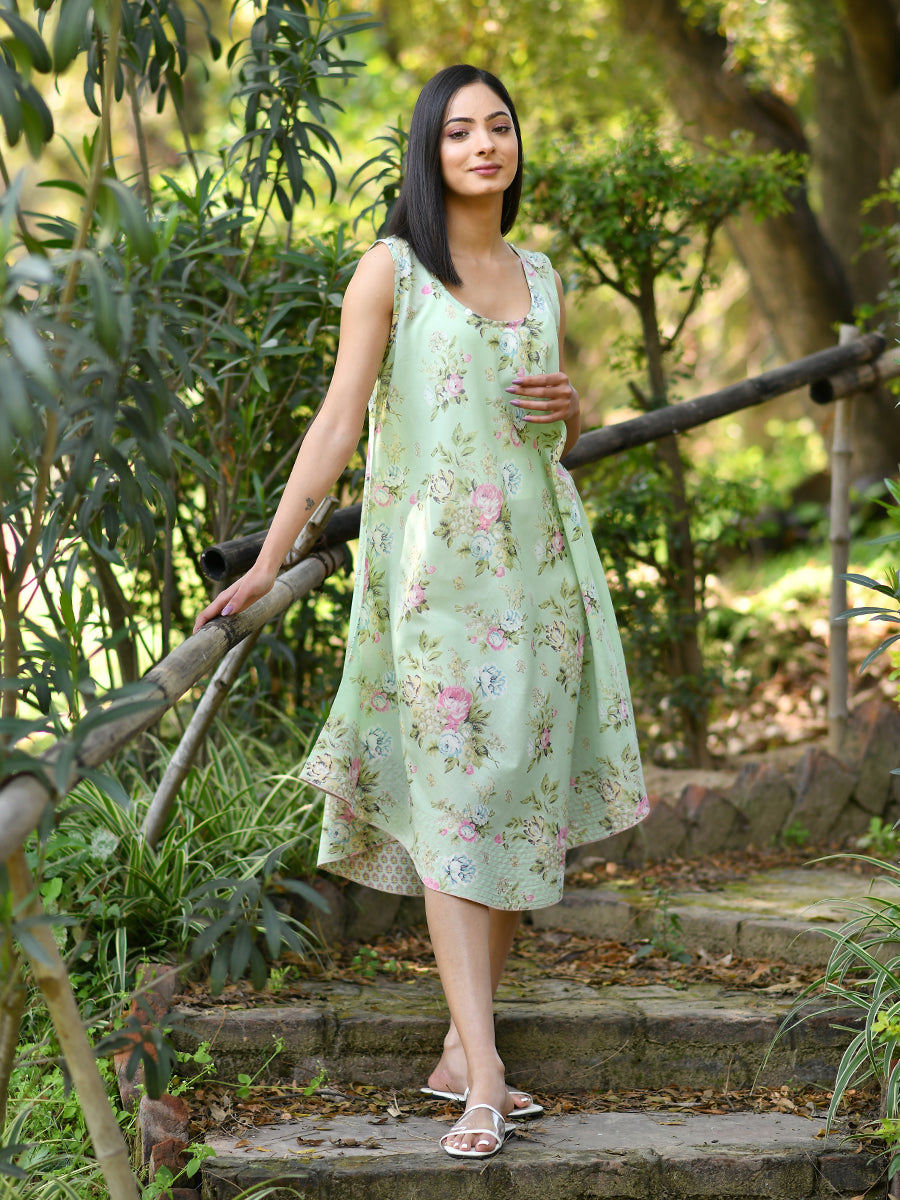 Ann Dress : Potpourri Celadon Voile