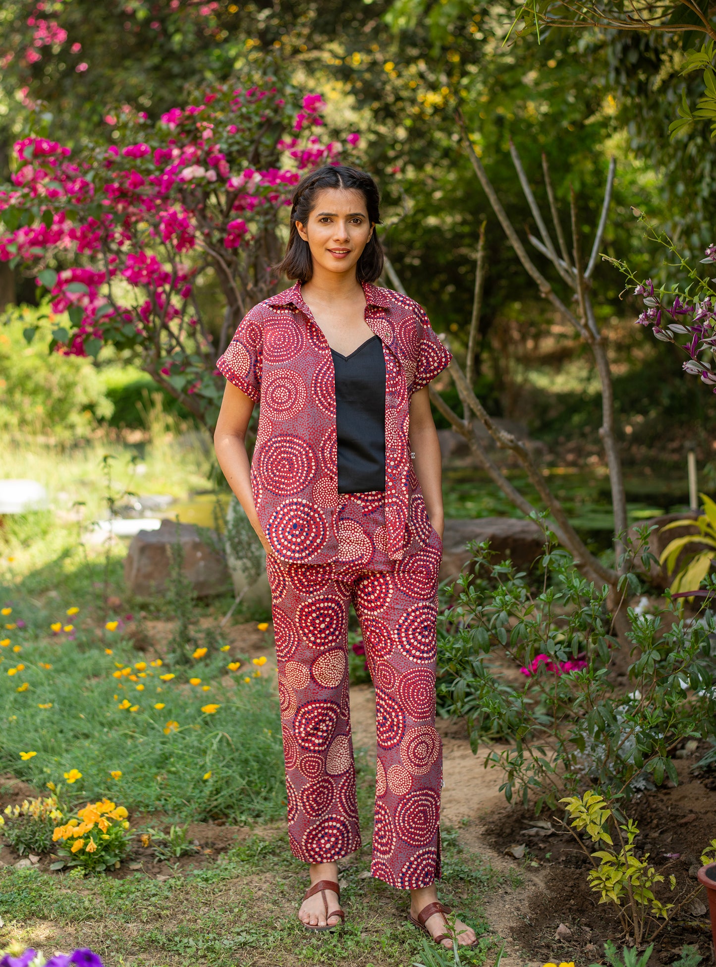 Slim Pant  :B Dots Red