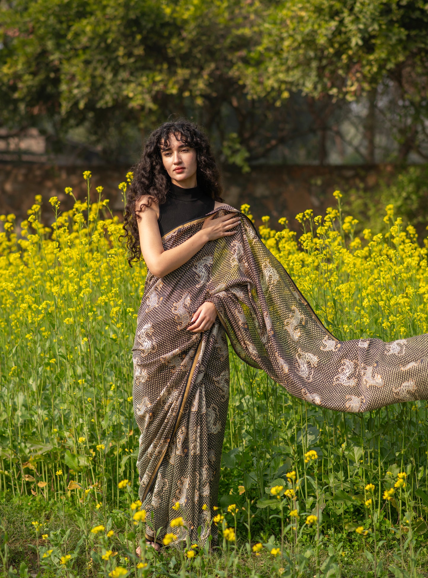 Saree: Tiger Black