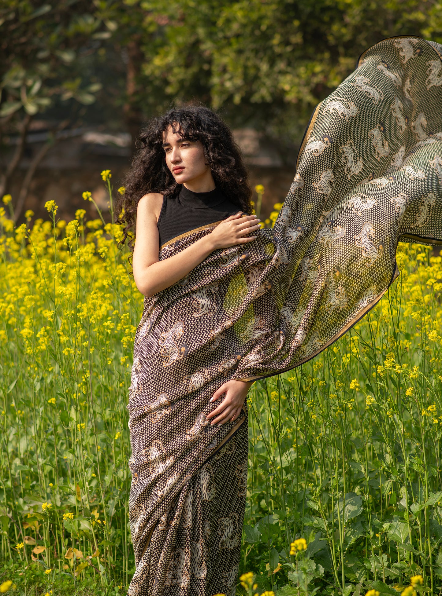 Saree: Tiger Black