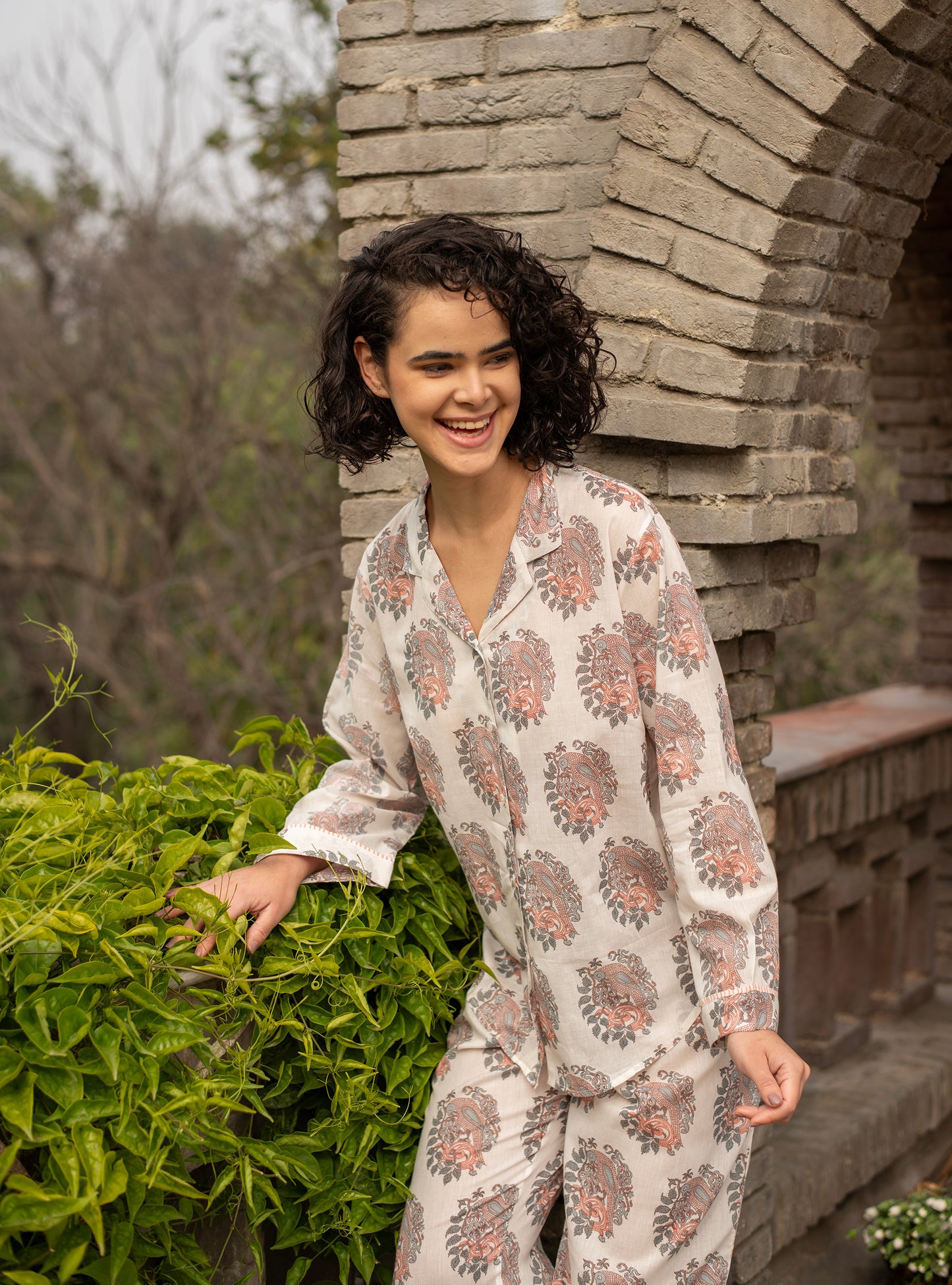 Vanessa PJ Set  : Parrot Ivory