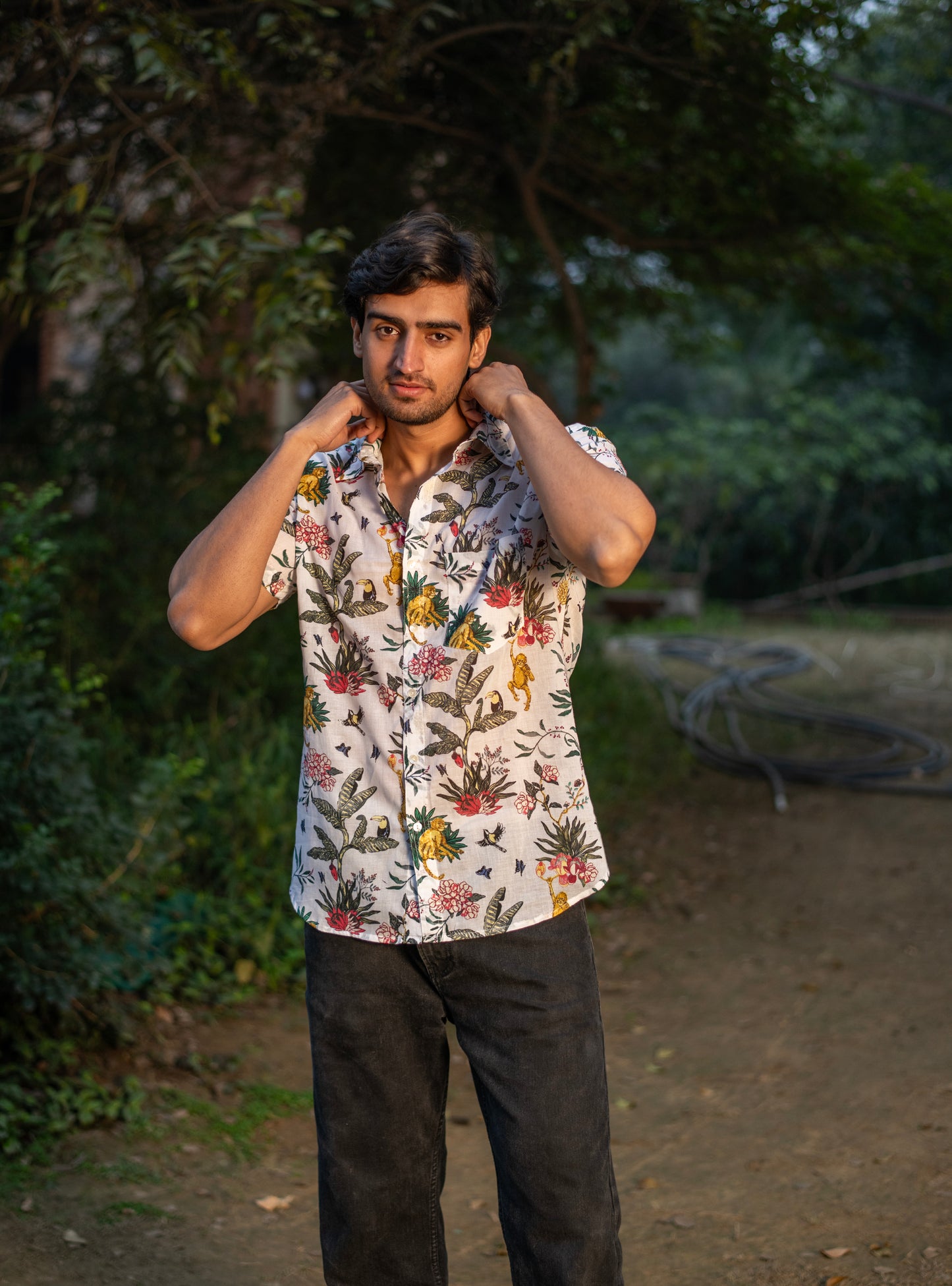 Xavier Men's Shirt Half Sleeves :Ubud Natural