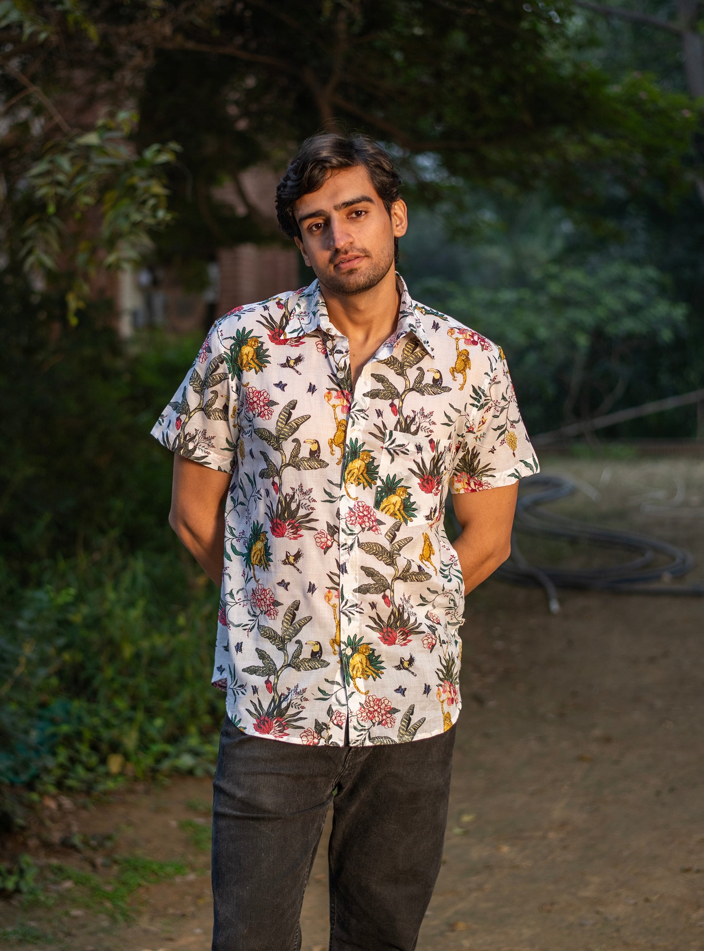Xavier Men's Shirt Half Sleeves :Ubud Natural