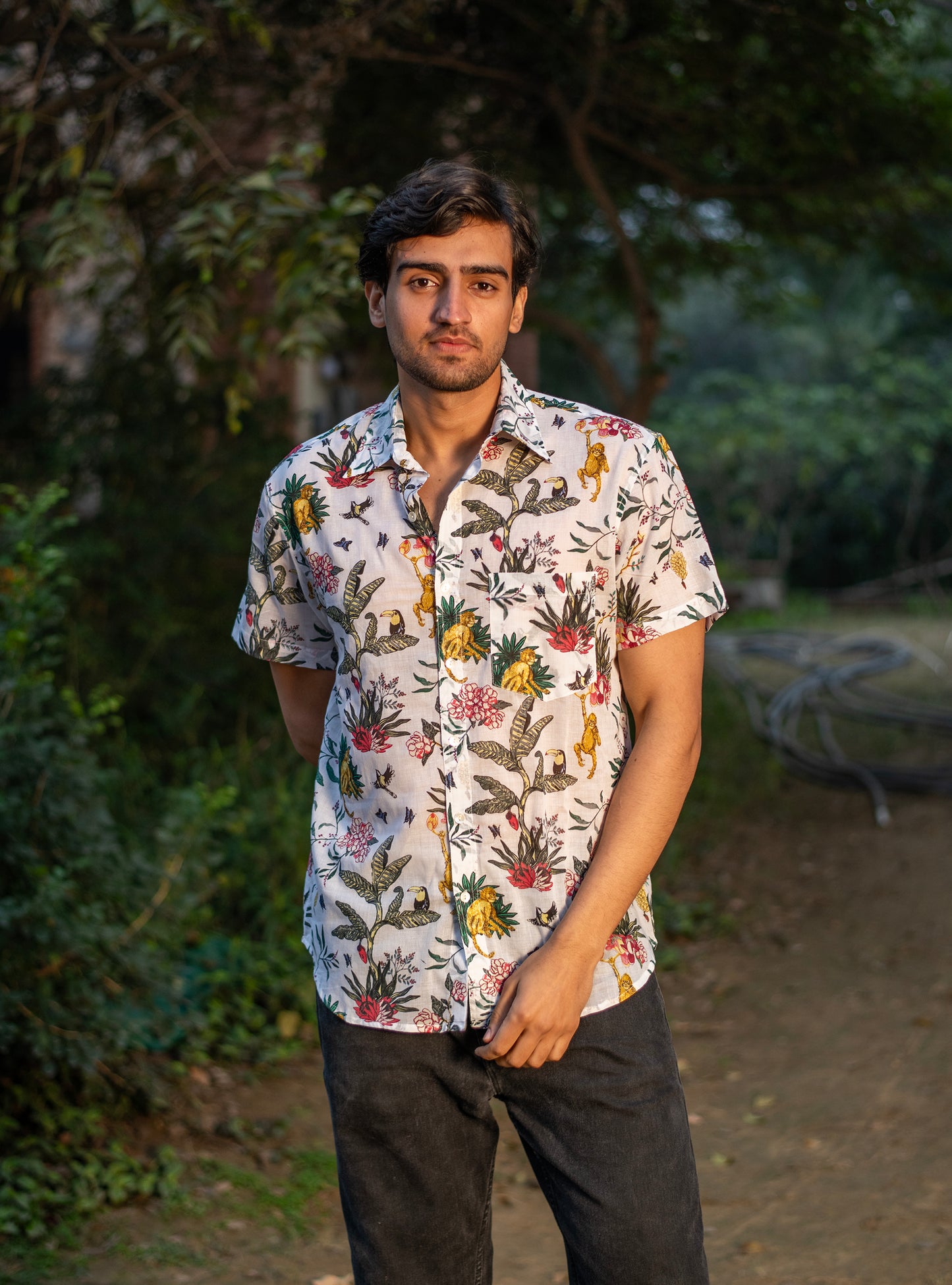 Xavier Men's Shirt Half Sleeves :Ubud Natural