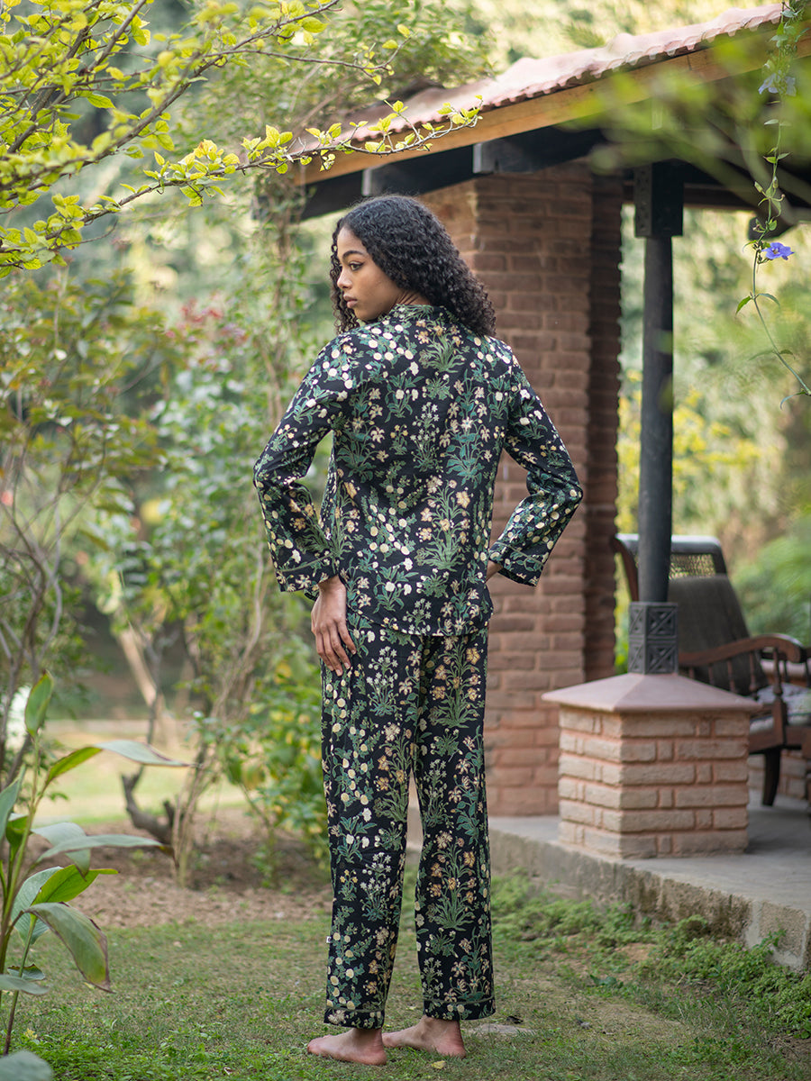 Vanessa PJ Set : Garden Black