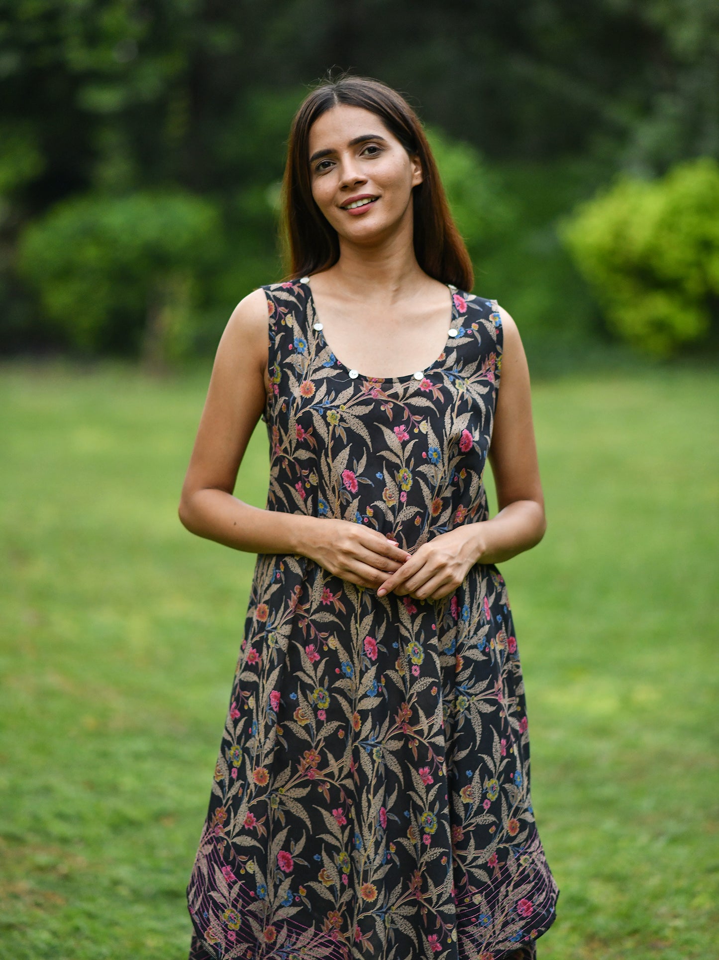 Ann Dress : Wildflower Black