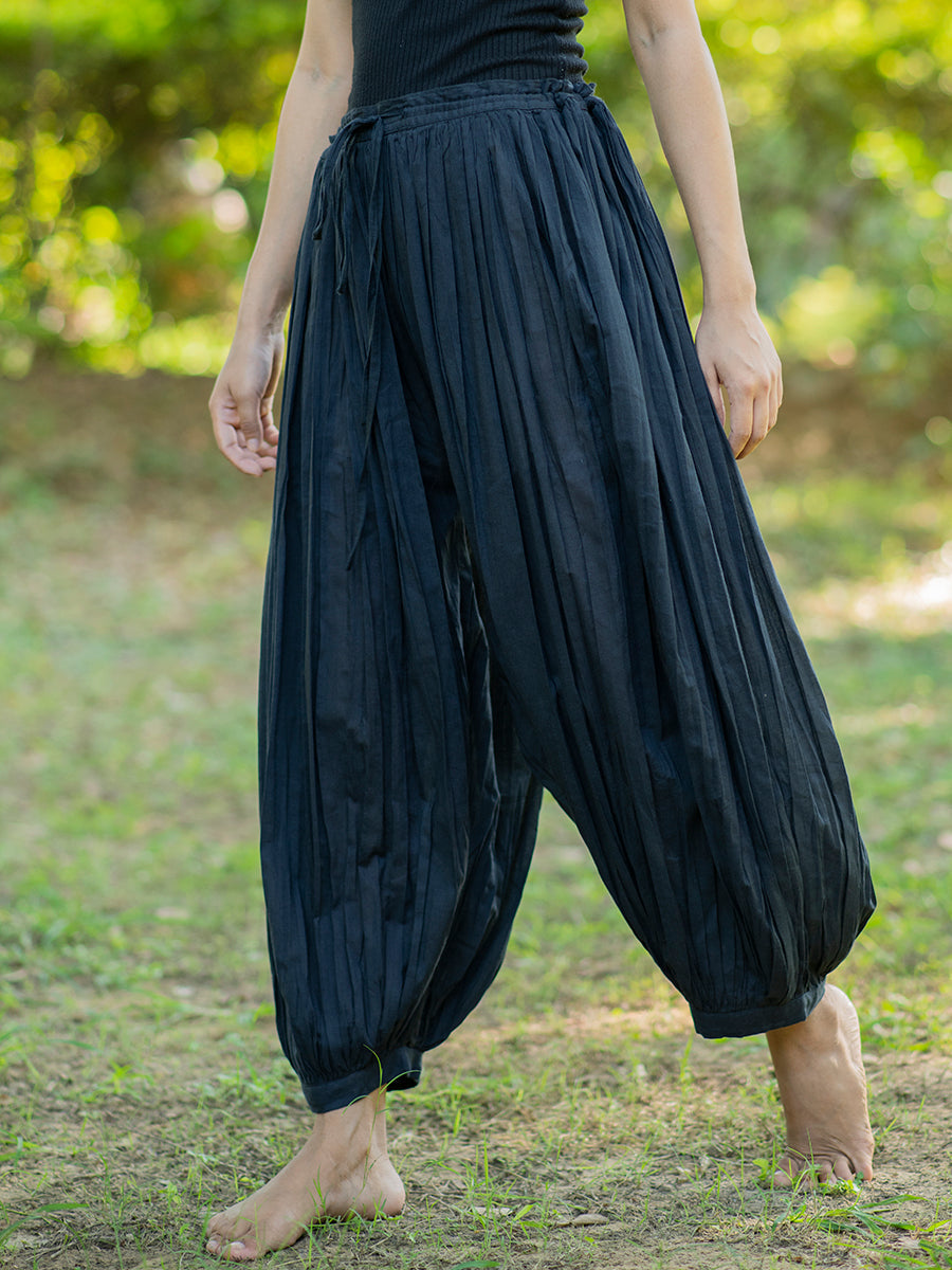 Afgani Pant Voile: Solid Black