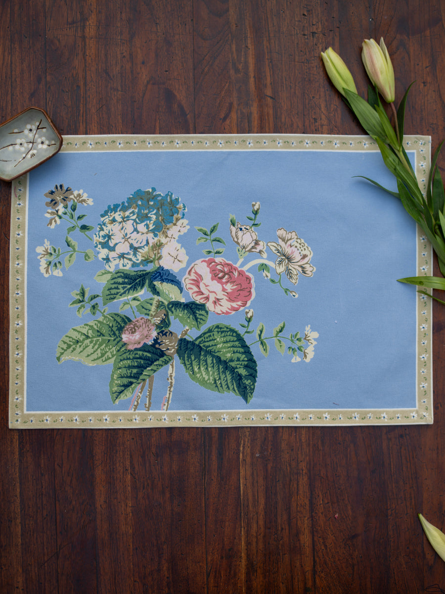 Printed Mat Set of 4  : Chelsea Chambray