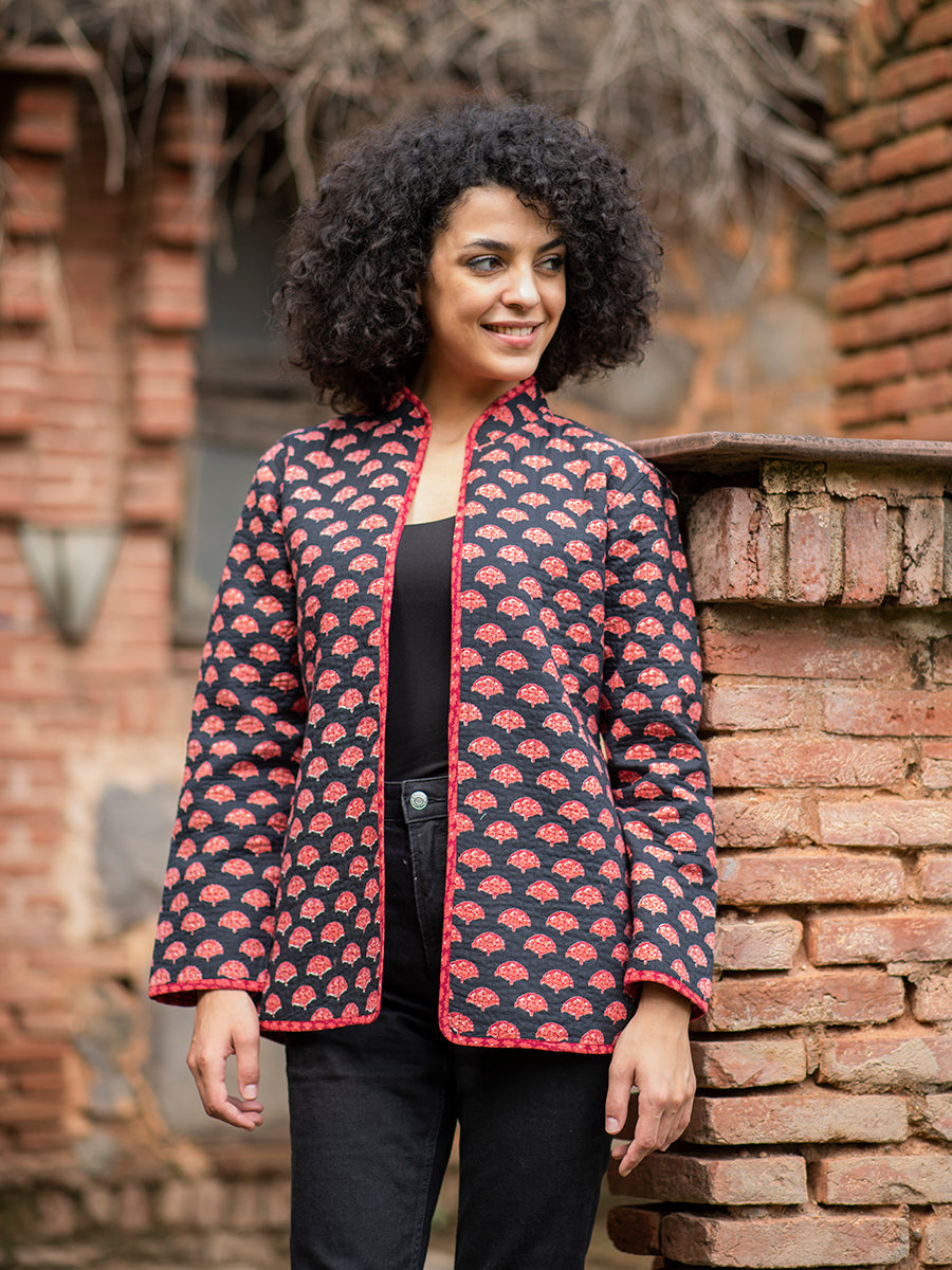 Pankha Easy Fit Jacket Reversible: Black