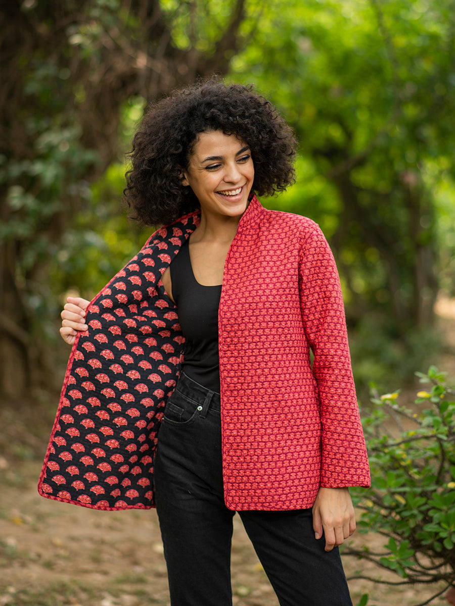 Pankha Easy Fit Jacket Reversible: Black