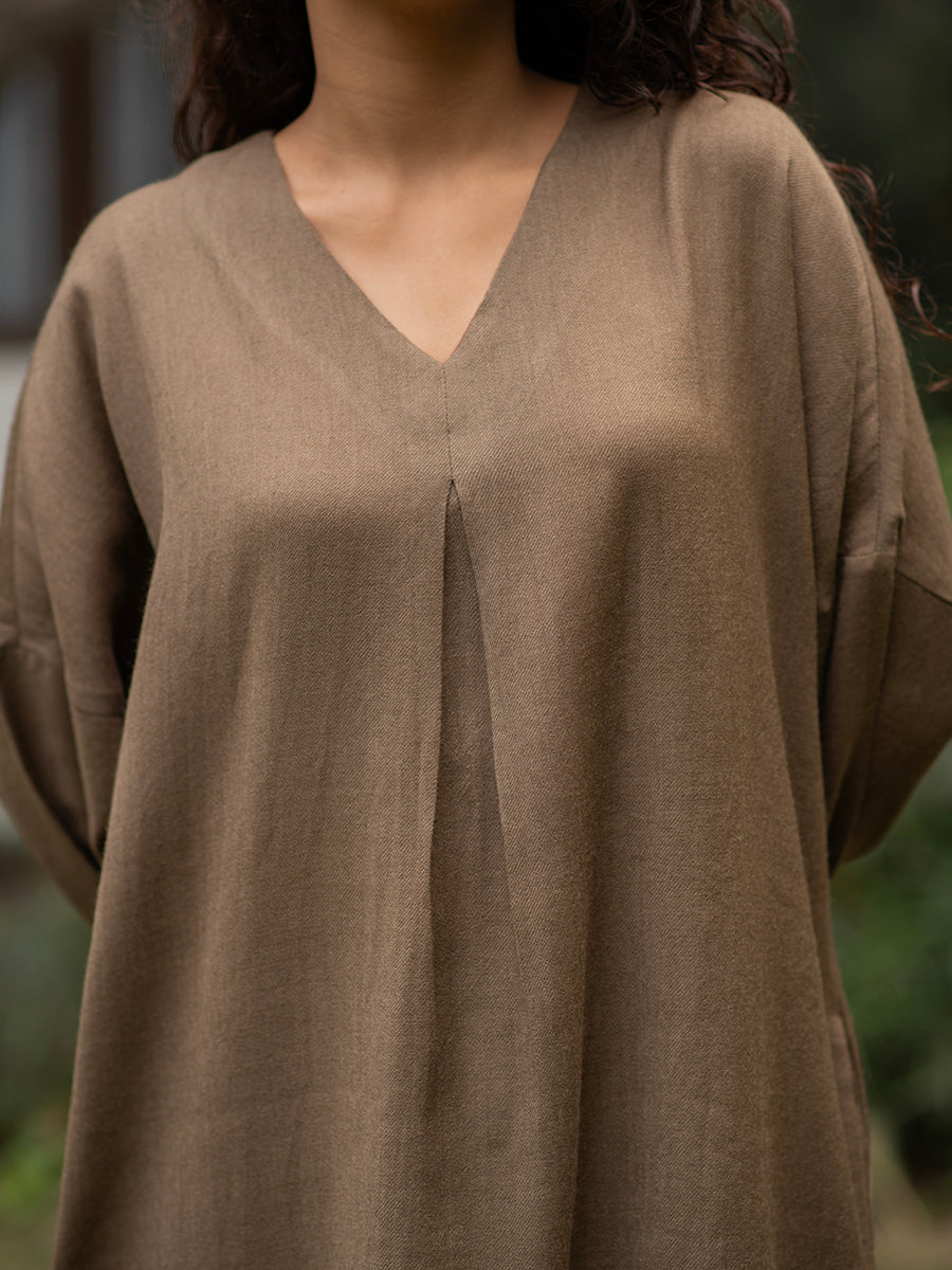 Woollen Solid Phiran: Khaki