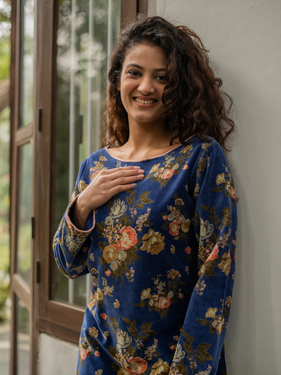 Boat Neck Dress : Potpourri Navy
