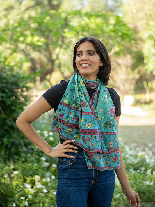 Border Stole : Sardinia Teal